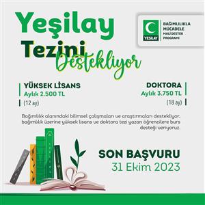 Yeşilay Yüksek Lisans ve Doktora Bursu Duyurusu